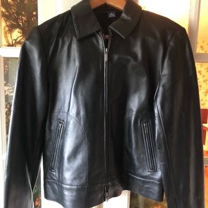 Black leather jacket